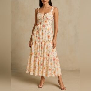 Free People Yumi Kim Women's Pink Charli Dress Floral Print Maxi Size 3X‎